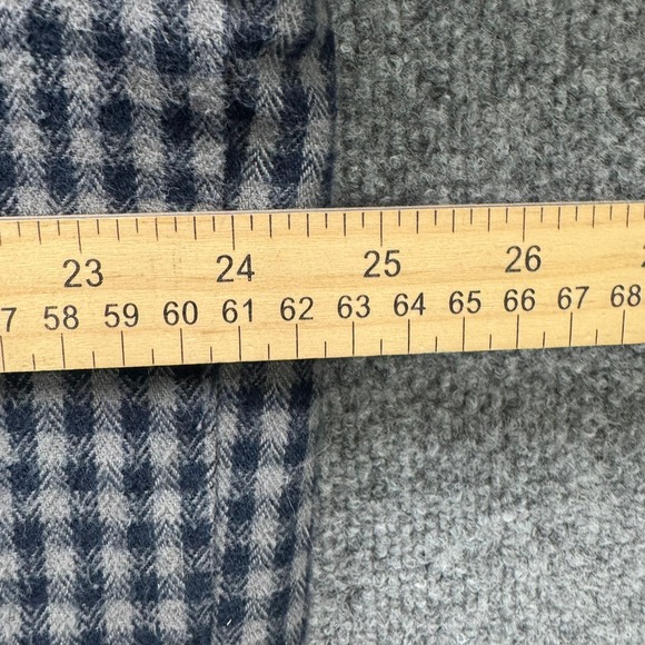 Cabela's Shirt Jacket Men's L Navy Gray Gingham Long Sleeve Fleece Lined Flannel - Picture 5 of 12